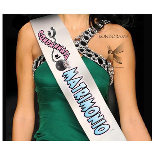 2199-26 Fascia Condannata Al Matrimonio Addio Al Celibato Fascia divertente per festa di addio al nubilato