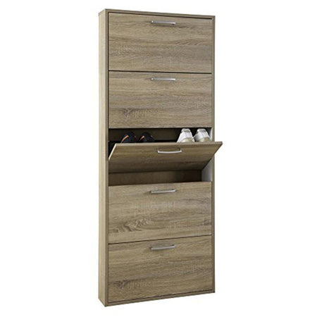 Scarpiera slim moderna in legno salva spazio, per arredamento interno "Made in Italy"