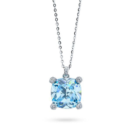 Boccadamo  -  Collana con pendente di zircone acquamarina e zirconi