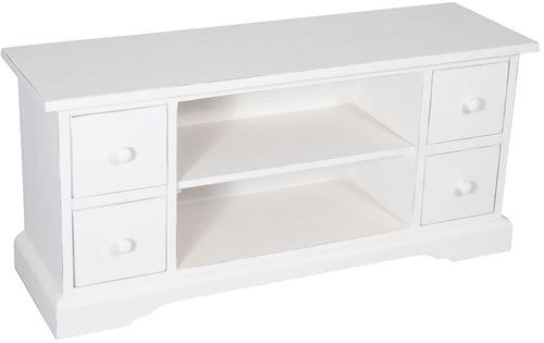 Biscottini Mobile TV Country Biscottini legno tiglio bianco anticato 129x40x60 Made in