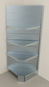 Modulo aggiuntivo zincato ad angolo di scaffalatura da negozio di cm. 70x70x200h