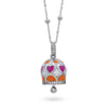 Boccadamo  -  Collana con campanella portafortuna fucsia e arancione