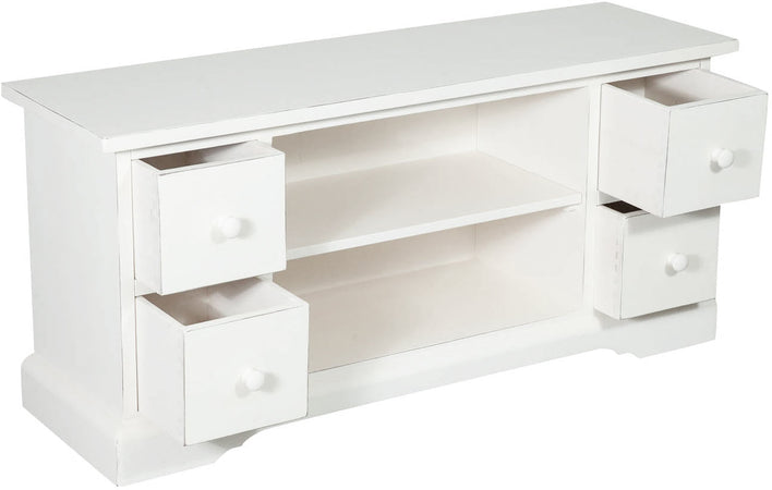Biscottini Mobile TV Country Biscottini legno tiglio bianco anticato 129x40x60 Made in