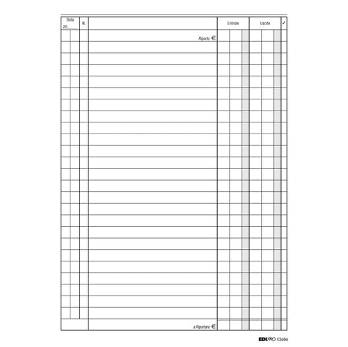 Registro Cassa Entrate/Uscite 24X17 100Pag. E2686