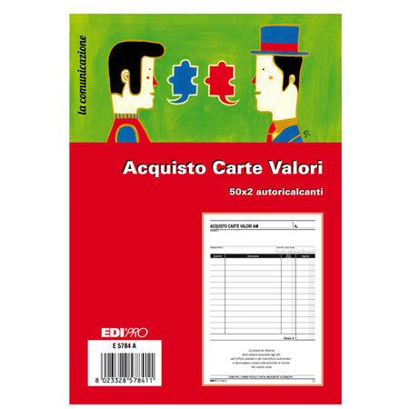 Blocco Acquisto Valori Bollati 50/50Fg Autoric. 23X15 E5784A