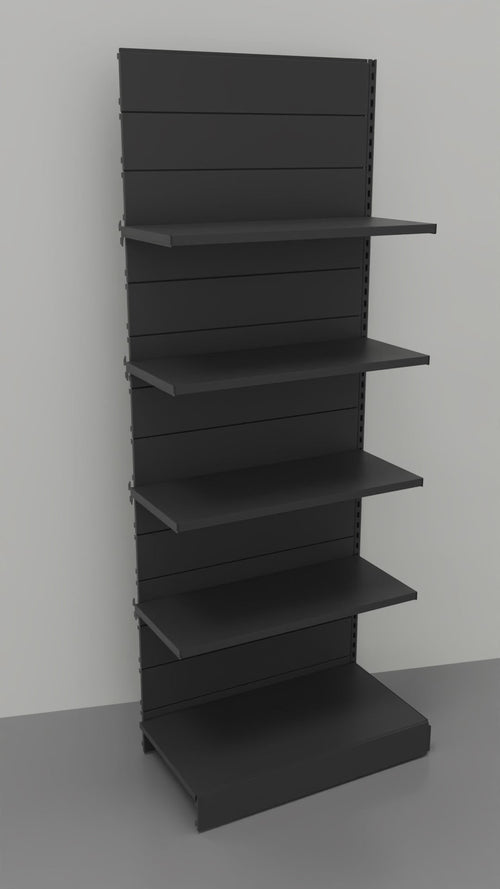 Modulo aggiuntivo scaffale verniciato nero ghisa per negozio abbigliamento di cm. 100x50x250h
