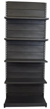 Scaffale in metallo verniciato nero ghisa per arredo negozio cm. 100x50x250h