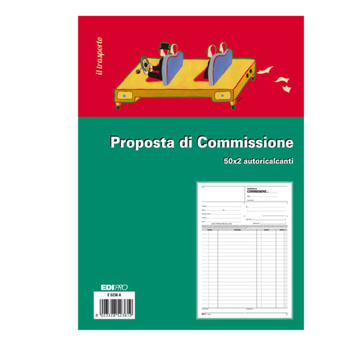 Blocco Copia Commissioni 29,7X21Cm 50Fg 2 Copie Autoric. E5236A Edipro