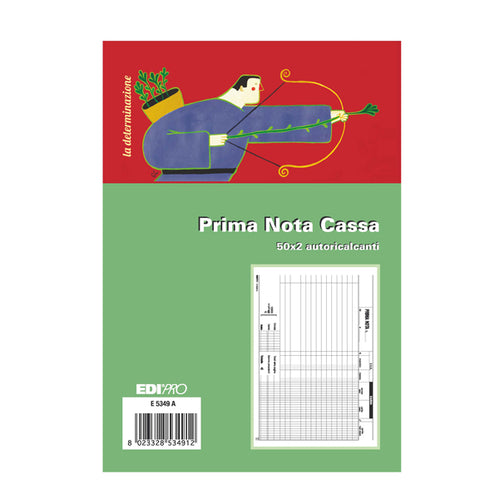 Blocco Prima Nota Cassa 50/50 Fogli Autoric. 14,8X23 E5349A