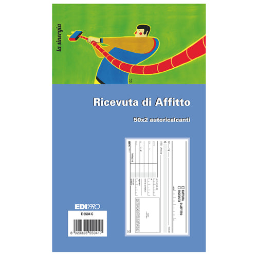 Blocco Ricevute D'Affitto 50/50 Fogli Autoric. 9,9X17 E5504C
