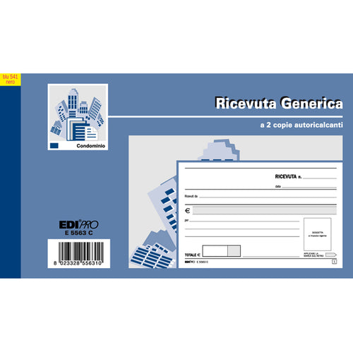 Blocco Ricevute Generiche 50Fogli 2 Copie Autoric. 9,9X17 E5563C