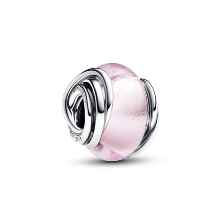 Pandora - Charm Vetro di Murano Rosa e Cerchi
