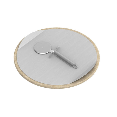 PIETRA PER COTTURA PIZZA FORNO CON ROTELLA TAGLIA PIZZA ARGENTO CULINARY MODULAR