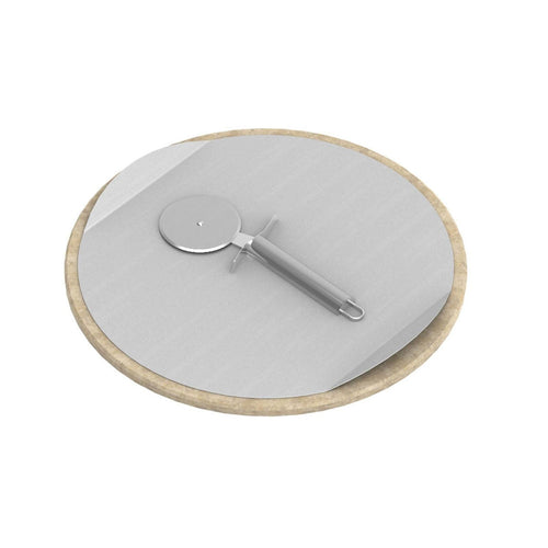 PIETRA PER COTTURA PIZZA FORNO CON ROTELLA TAGLIA PIZZA ARGENTO CULINARY MODULAR