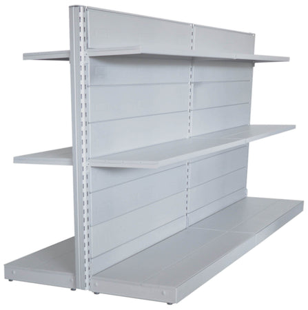 Scaffale verniciato in metallo a piani da negozio colore alluminio cm. 97x50x140h