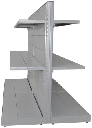 Scaffale verniciato in metallo a piani da negozio colore alluminio cm. 97x50x140h