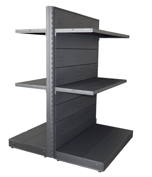 Scaffale verniciato nero ghisa in metallo a piani da negozio cm. 100x50x140h