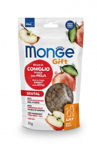 Monge Gift Dental Gatto Coniglio con Mela 50gr