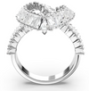 SWAROVSKI - Anello cocktail Matrix Taglio misto, Cuore, Bianco, Placcato rodio