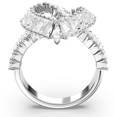 SWAROVSKI - Anello cocktail Matrix Taglio misto, Cuore, Bianco, Placcato rodio