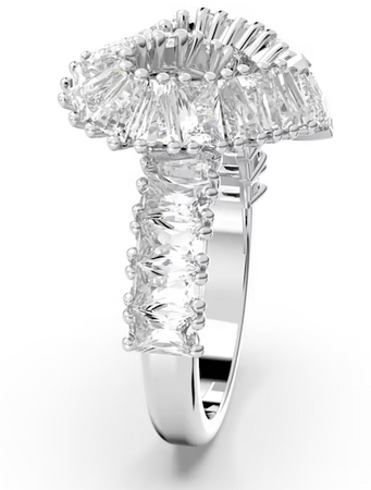 SWAROVSKI - Anello cocktail Matrix Taglio misto, Cuore, Bianco, Placcato rodio