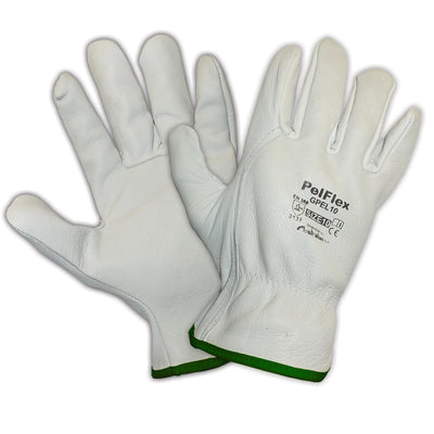 Guanti da lavoro anti-usura in fiore di pelle bovina bianco per giardino ed edilizia