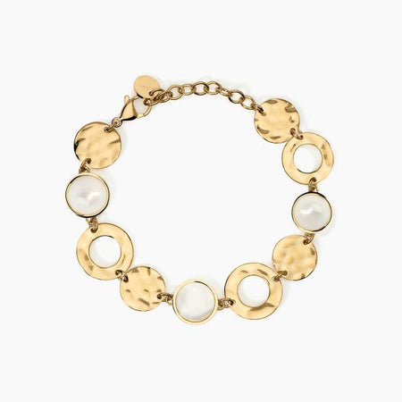 2Jewels - Bracciale in acciaio 316L PVD giallo perle conchiglie