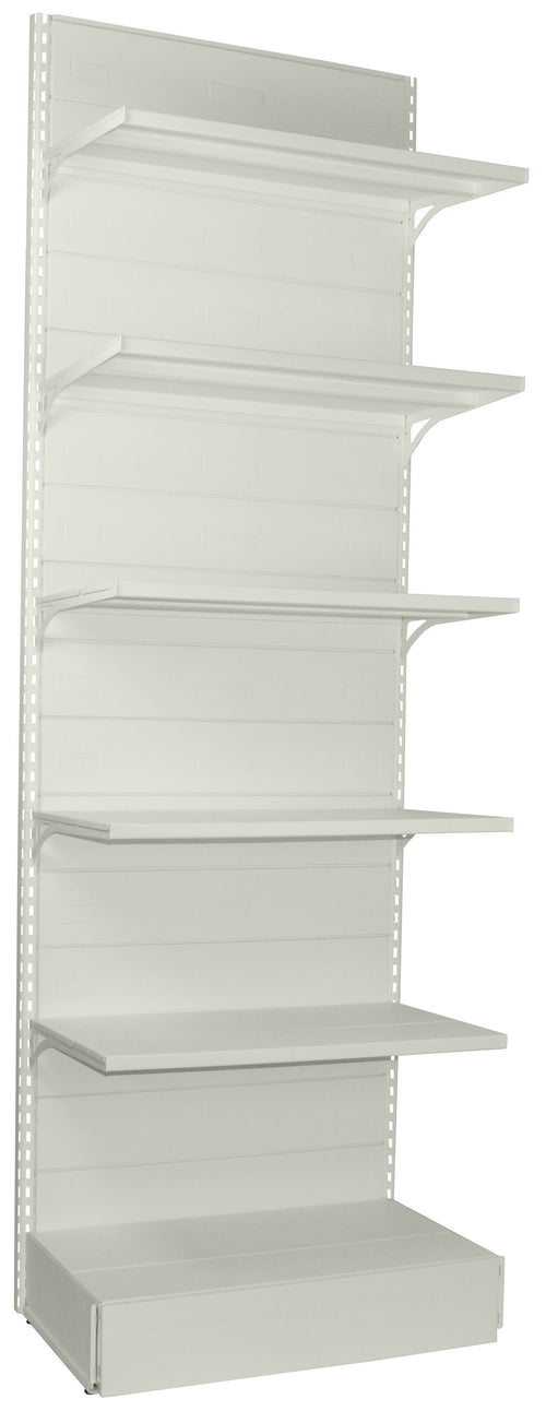 Scaffalatura di metallo verniciata per allestimento negozi con moduli a parete cm. 100x50x300h
