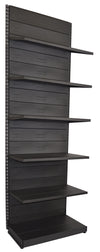 Scaffale a parete da negozio in metallo verniciato nero ghisa cm. 100x50x300h