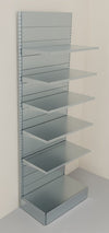 Scaffalatura di metallo zincata per allestimento negozi con moduli a parete cm. 100x50x300h