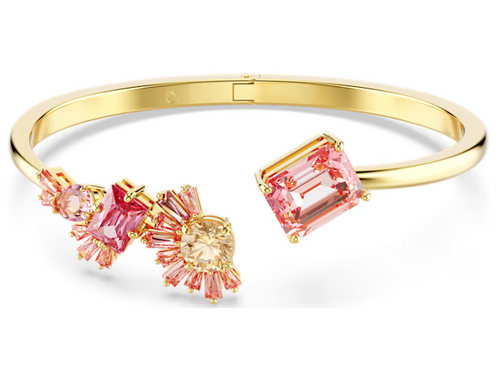 SWAROVSKI - Bracciale rigido Gema Taglio misto, Rosa, Placcato color oro