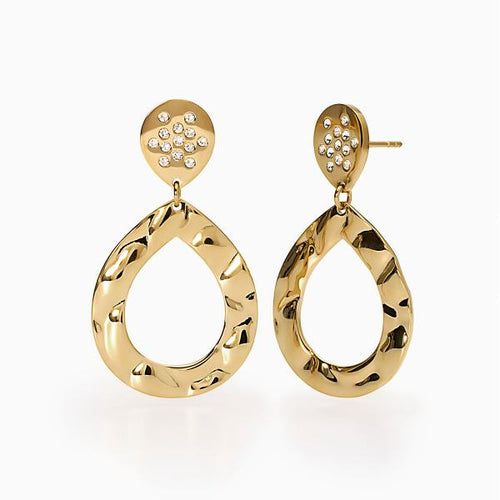 2Jewels  - Orecchini in acciaio 316L PVD giallo cristalli