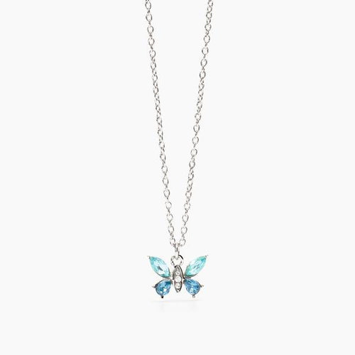 2jewels - Girocollo in acciaio 316L zaffiro sintetico zirconi cristalli