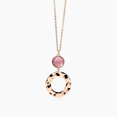 2jewels - Girocollo in acciaio 316L PVD rosé vetro madreperla