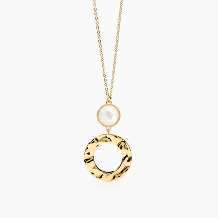 2jewels   -  Girocollo in acciaio 316L PVD giallo perle conchiglie