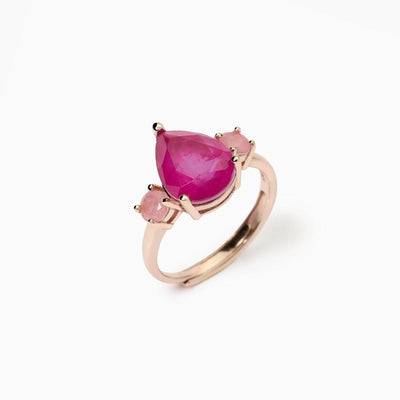 Mabina - Anello con fusion stone rosa SANTORINI