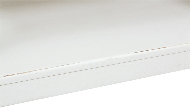 Biscottini Tavolino da fumo Country in legno massello di tiglio finitura bianca L90xPR90xH45 cm. Made in Italy