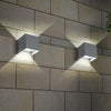 Applique Led Cubo Grigio Lampada Da Parete 12w 1500l Luce Regolabile Updown Ip65