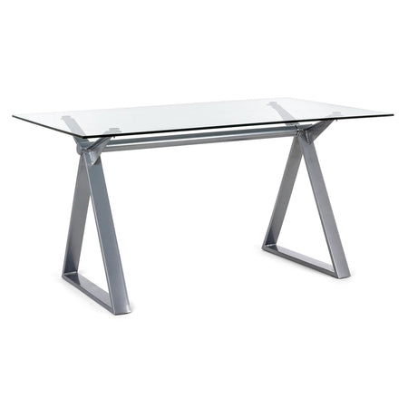 Scrivania moderna "Job" porta pc da ufficio e cameretta in vetro 150 cm