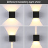 Applique Led Cubo Nero Lampada Da Parete 5w 750lmn Luce Regolabile Updown Ip65