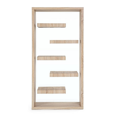 Libreria moderna di design "Bilbao" in legno e vetro per ufficio e cameretta h 180 cm