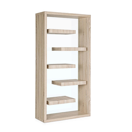Libreria moderna di design "Bilbao" in legno e vetro per ufficio e cameretta h 180 cm