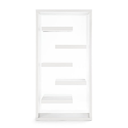 Libreria moderna di design "Bilbao" in legno e vetro per ufficio e cameretta h 180 cm