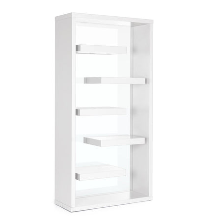 Libreria moderna di design "Bilbao" in legno e vetro per ufficio e cameretta h 180 cm
