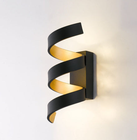 Applique da parete per interno 9W a led nero SPIRAL