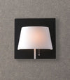 Applique Metallo Nero Paralume Bianco Lampad Moderna Led 6 watt Luce Naturale
