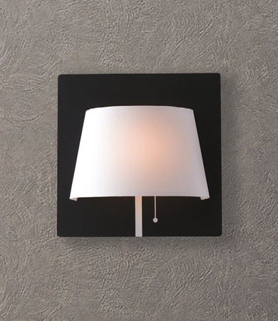 Applique Metallo Nero Paralume Bianco Lampad Moderna Led 6 watt Luce Naturale