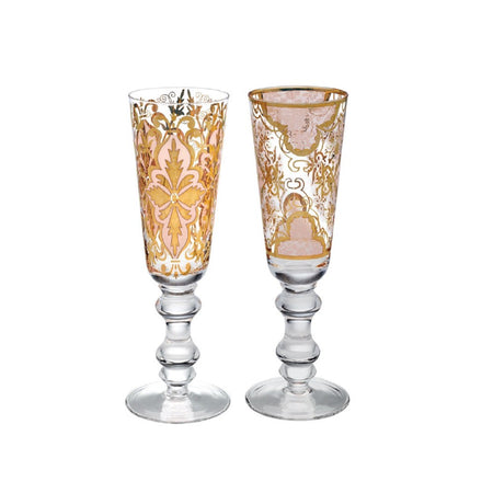 Set 2 Flute linea Damasco Cipria Livellara 72011002