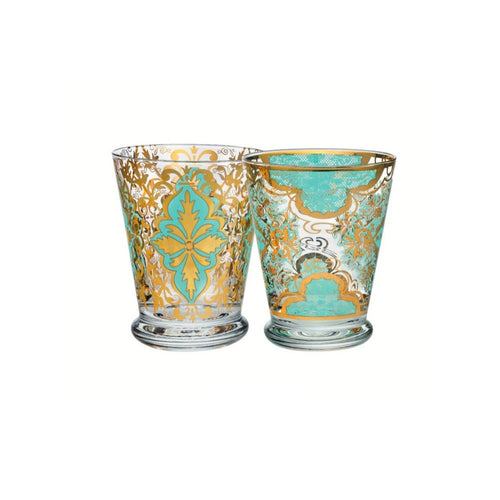 Set 2 Bicchieri Tumbler linea Damasco Acqua Mare Livellara 72012003