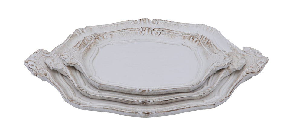 Biscottini Biscottini Set 3 Vassoi Legno Fiorentini Artigianali Decorati Idrorepellenti